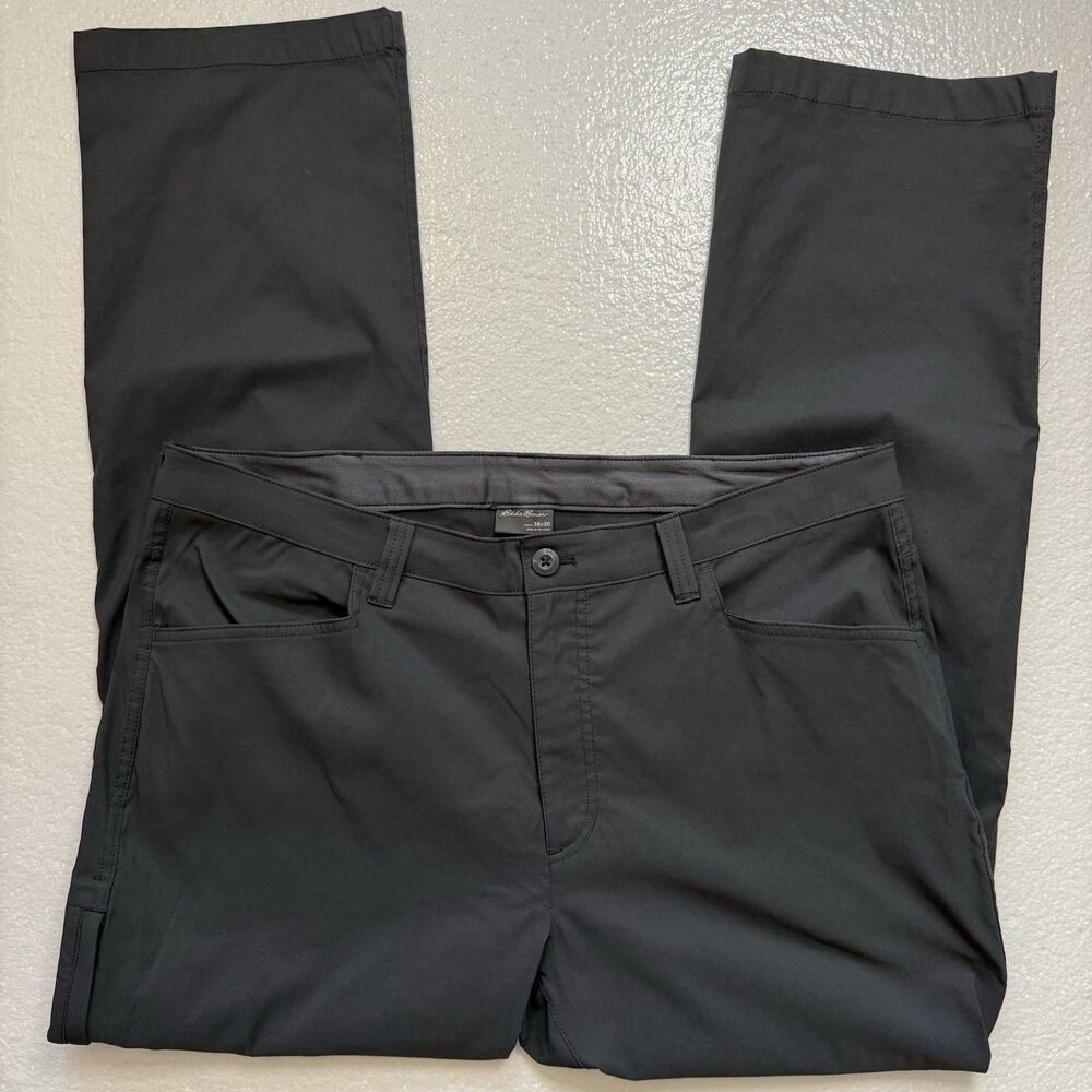 Eddie Bauer Tech Pants Mens 38x30 Gray Straight Nylon Blend Hiking Dad Outdoor